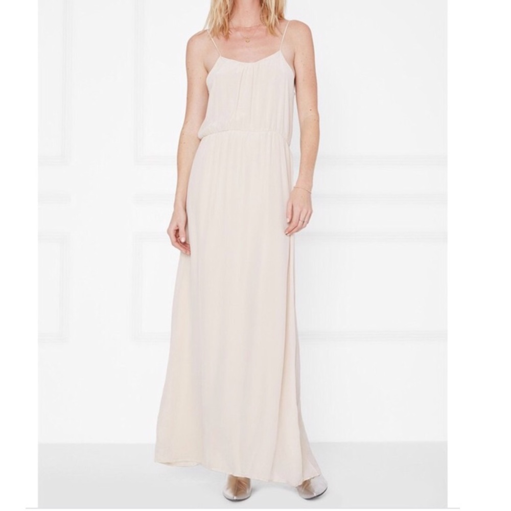 Anine Bing Cream Silk Maxi Dress Size S